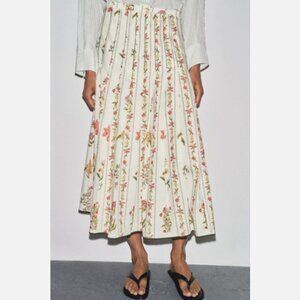 ZW COLLECTION FLORAL PLEATED SKIRT